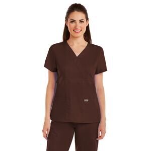 Grey’s Anatomy Riley Scrub Top Women’s Size Medium Brown